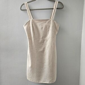 Linen Blend Dress Womens XS Adjustable straps